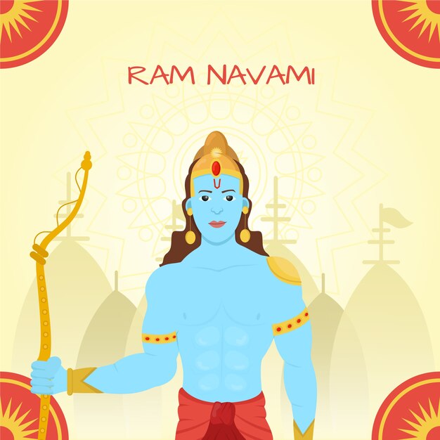 Ram navami in flat design