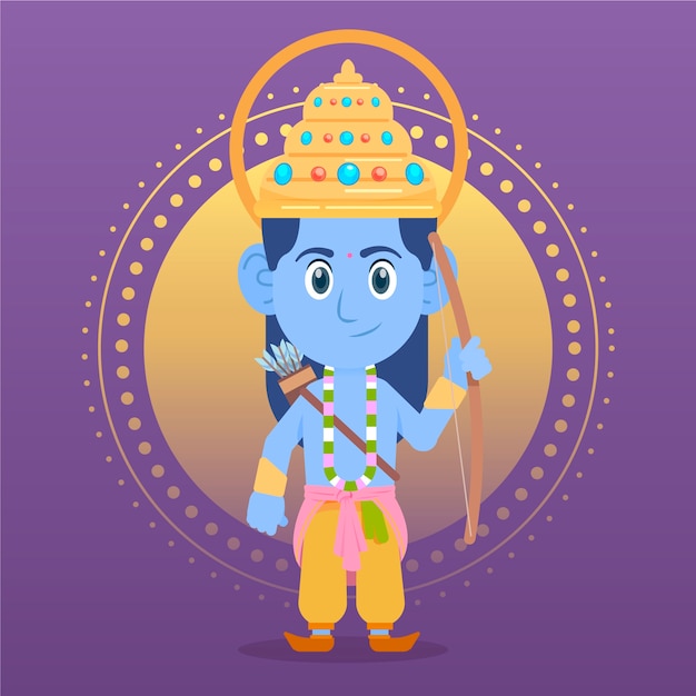 Free vector ram navami with child god