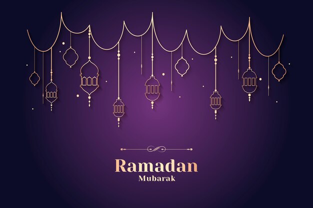 Free Vector ramadan framed card design