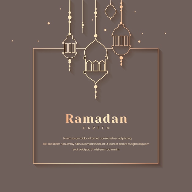 Free Vector ramadan framed card design