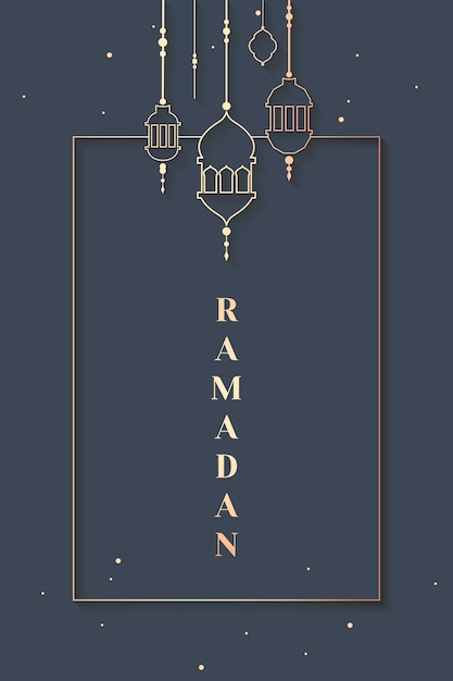 Free Vector ramadan framed card design