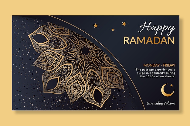 Free vector ramadan horizontal banner template