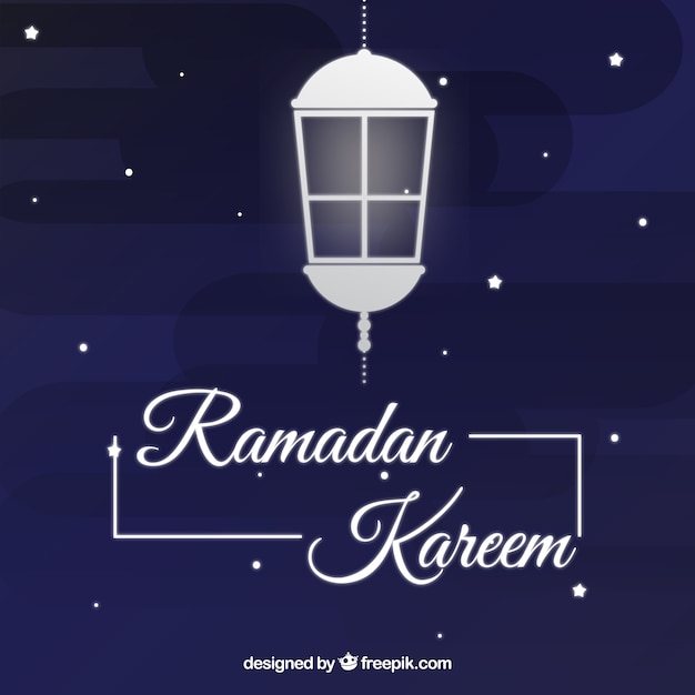 Free Vector ramadan kareem background with lantern and stars