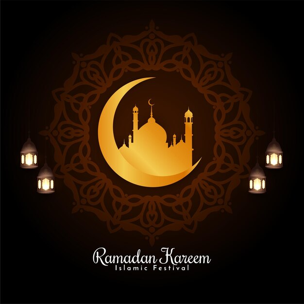 Free vector ramadan kareem beautiful islamic mosque background design vector