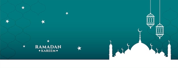 Ramadan kareem flat style banner design