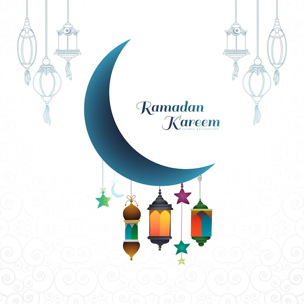 Ramadan kareem greeting card for muslim holiday background