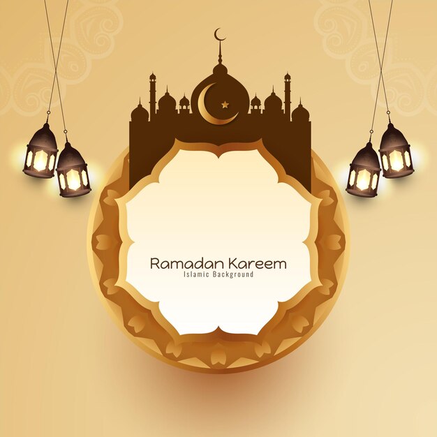 Ramadan Kareem Islamic festival celebration greeting card