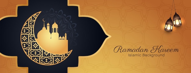 Free Vector ramadan kareem islamic festival elegant decorative banner design vector