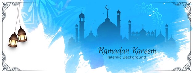 Ramadan Kareem islamic festival elegant decorative banner design vector