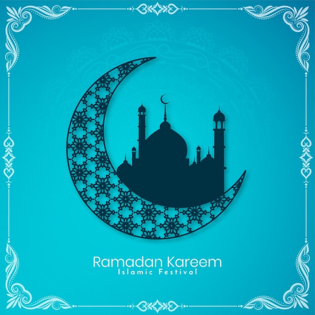 Ramadan Kareem Islamic festival greeting beautiful background vector