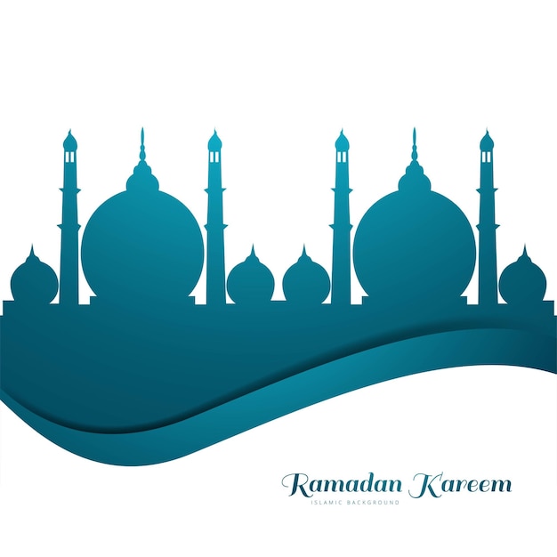 Free vector ramadan kareem islamic mosque festival card baclground