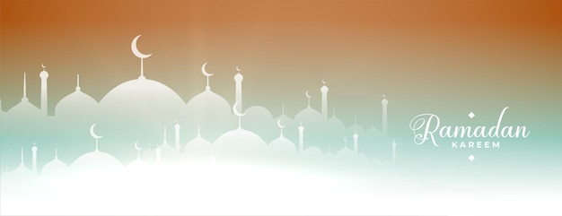 Ramadan kareem mosque banner