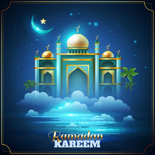 Ramadan Kareem Night Mosque card