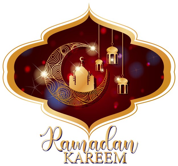 Free Vector ramadan kareem poster with traditional islamic elements