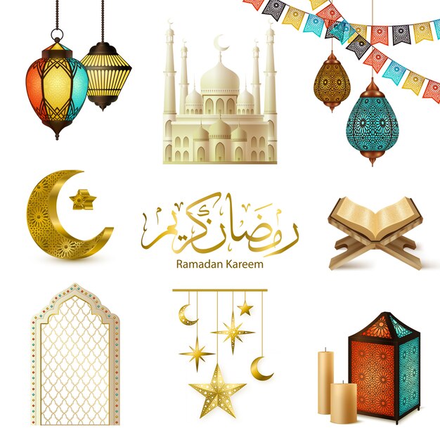 Ramadan Kareem Realistic Set