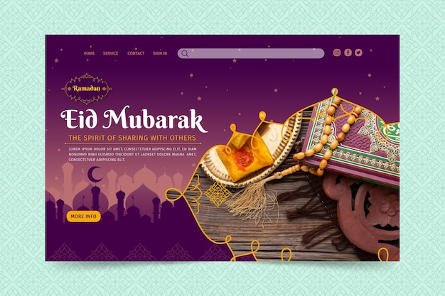 Free Vector ramadan landing page template