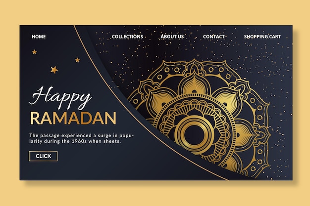 Free Vector ramadan landing page template