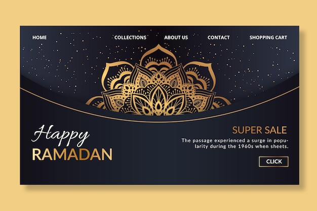 Free vector ramadan landing page template