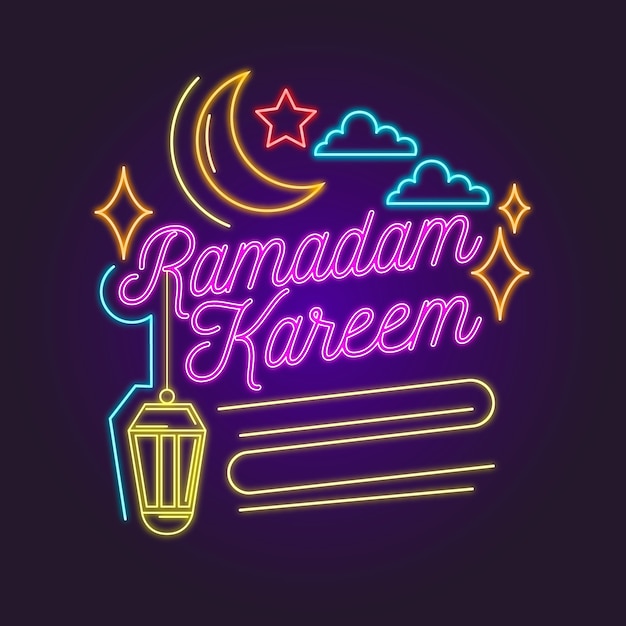 Ramadan lettering neon sign