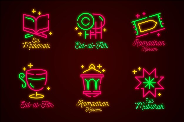 Ramadan neon sign collection