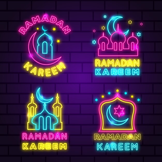 Ramadan neon sign collection