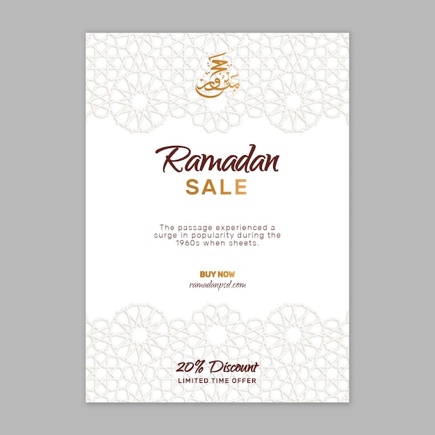 Free Vector ramadan sale flyer template