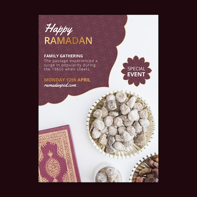 Free Vector ramadan sale vertical poster template