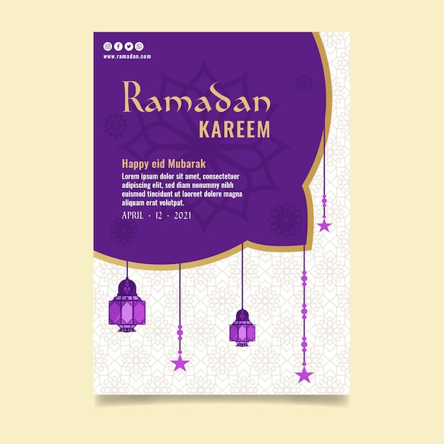 Free Vector ramadan vertical flyer template