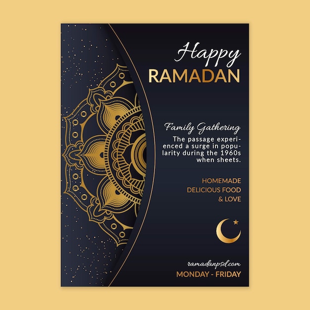 Free vector ramadan vertical poster template