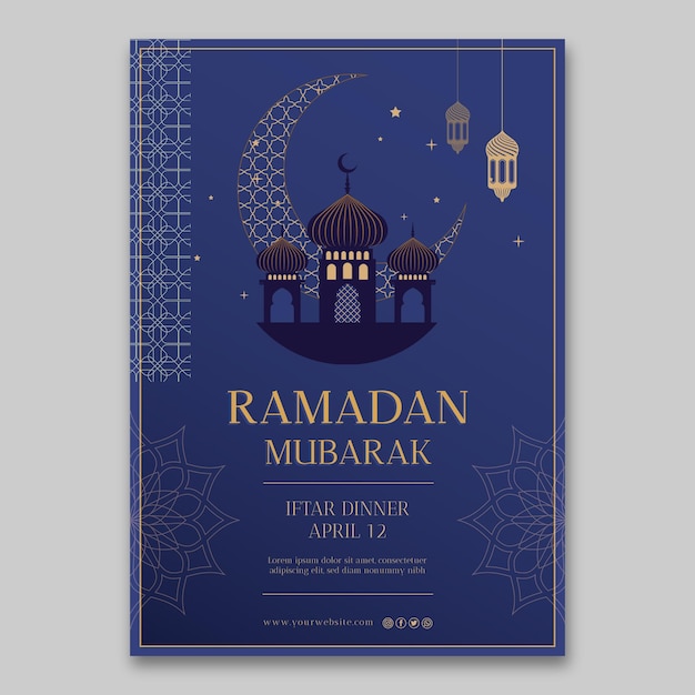 Ramadan vertical poster template