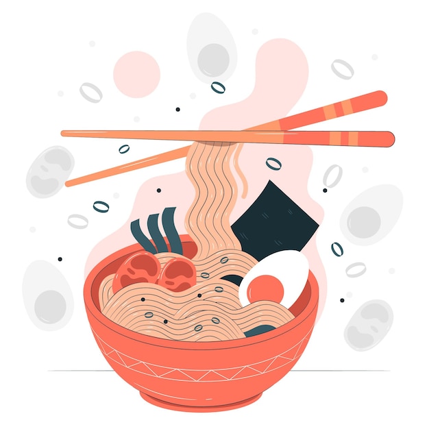 Free Vector ramen concept illustration