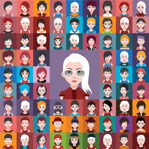 Free Vector random character design collection