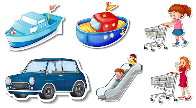 Random stickers with transportable vehicle objects