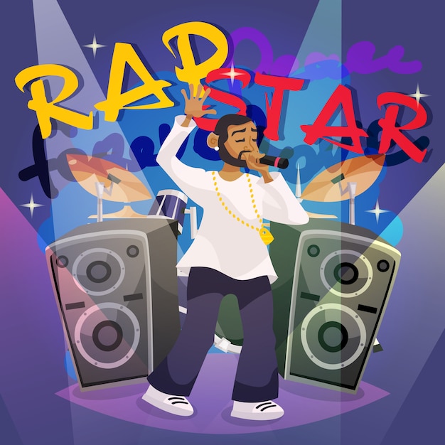 Free Vector rap music poster