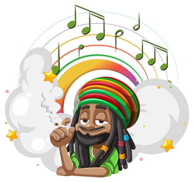 Free Vector rasta vibes and musical harmony