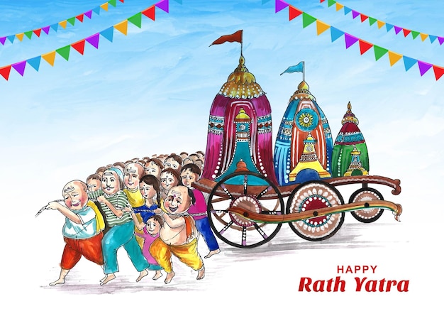 Rath yatra festival for lord jagannath puri odisha festival background