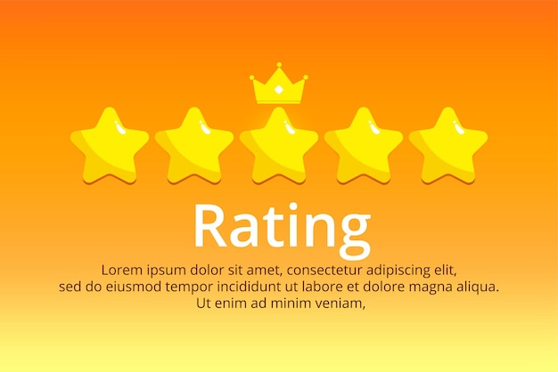 Free Vector rating feedback review success five star ranking or rate symbol