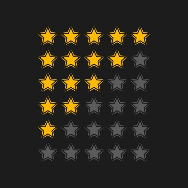 Free Vector rating stars on a black background