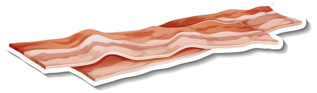 Free Vector raw bacon stripes sticker on white background