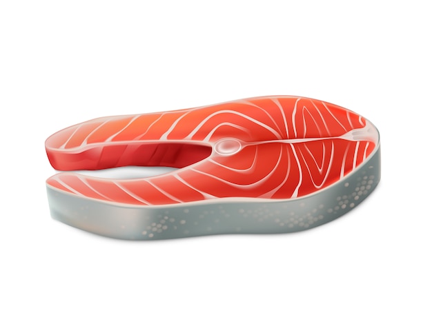 Free Vector raw fish, fresh salmon steak seafood product