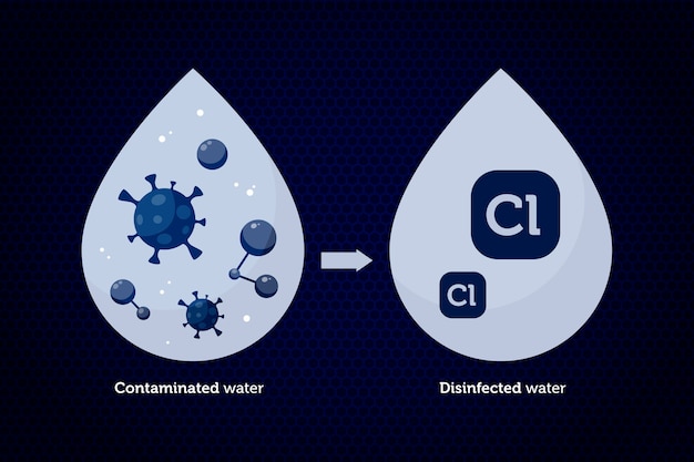 Free Vector raw water disinfected with chlorine