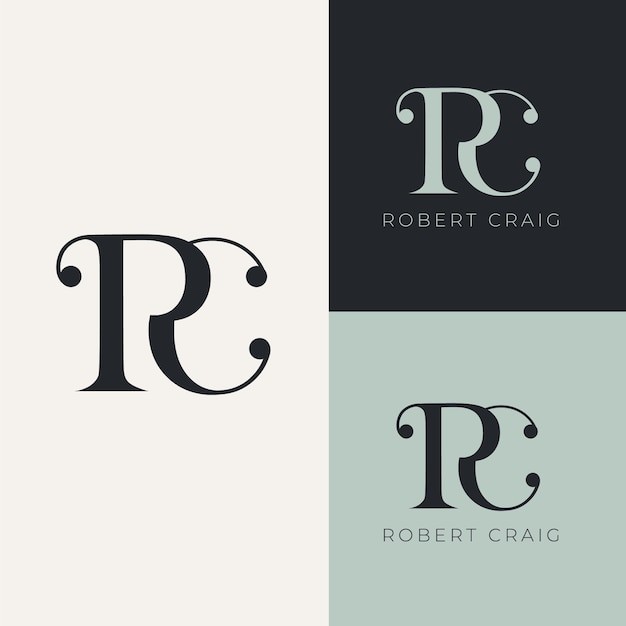 Free Vector rc logo monogram design