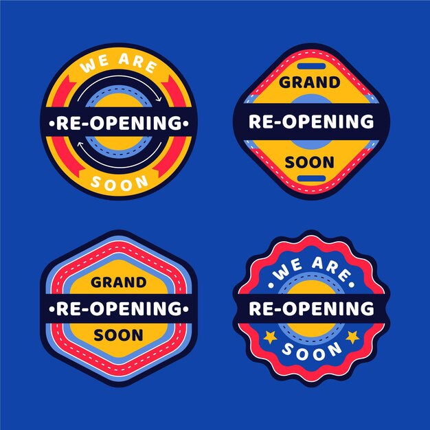 Re-opening soon badges set