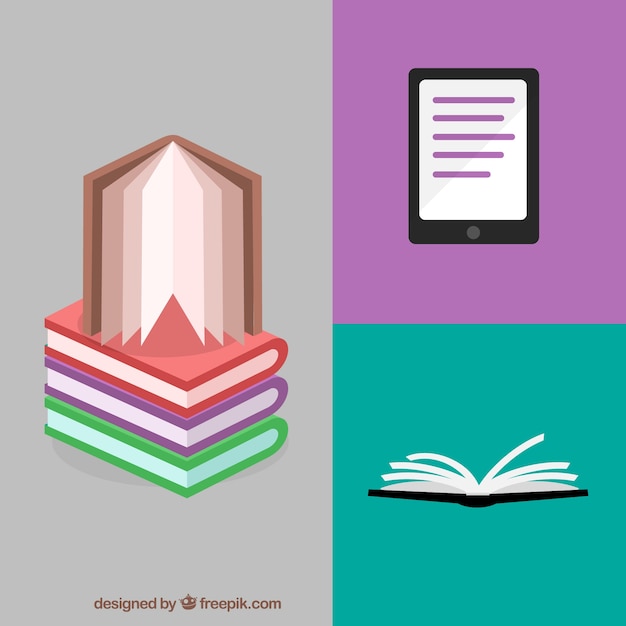 Free vector reading concept