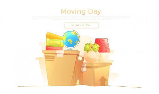 Ready move to new house banner concept