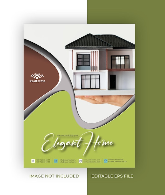 Real Estate A4 Business Brochure Flyer Poster Design Template.