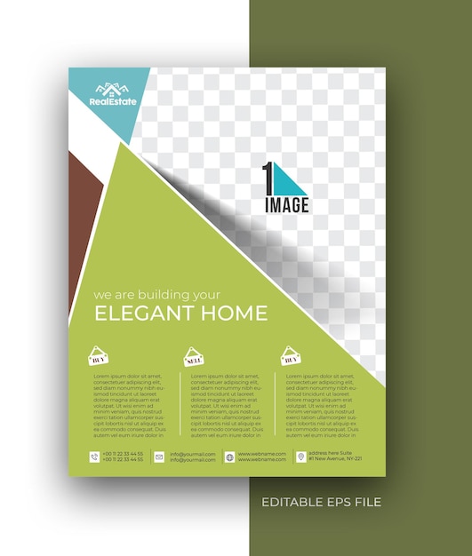 Real Estate A4 Business Flyer Poster Brochure Design Template