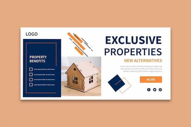 Free Vector real estate banner template