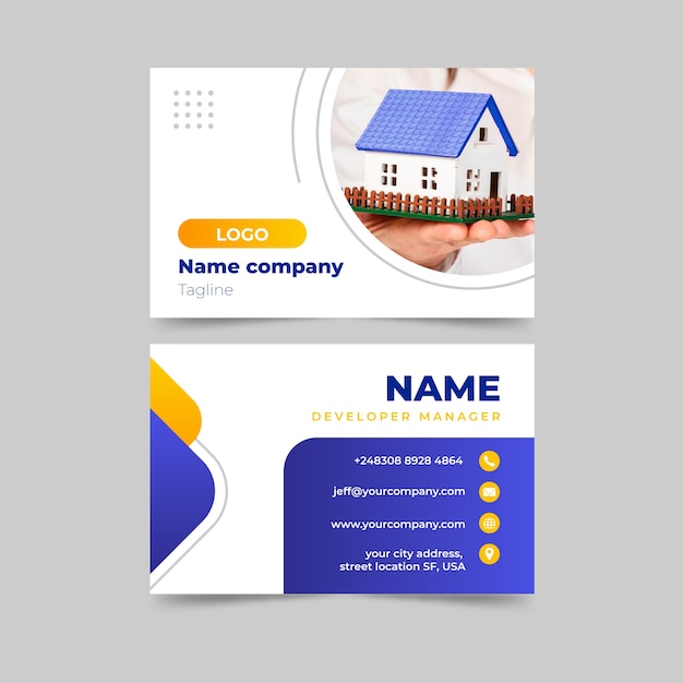 Free vector real estate business cards template