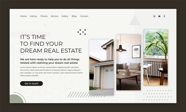 Real estate business landing page template